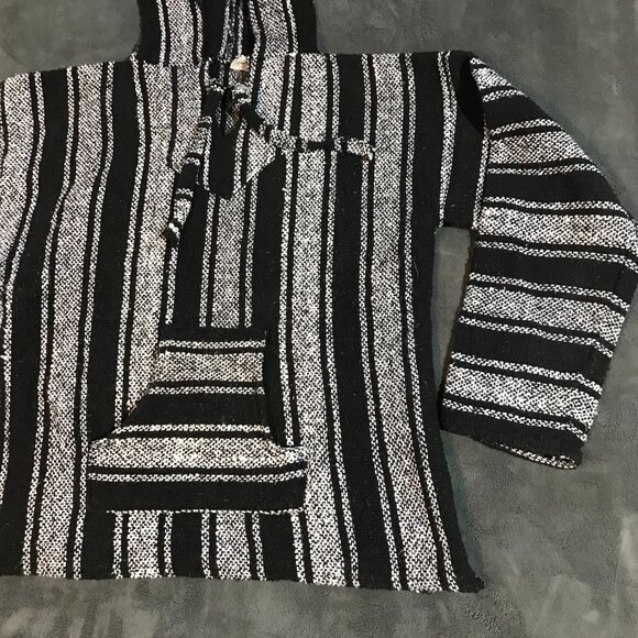 swtr030 - Black/White Baja Hoodie size Large - Picture 2 of 12
